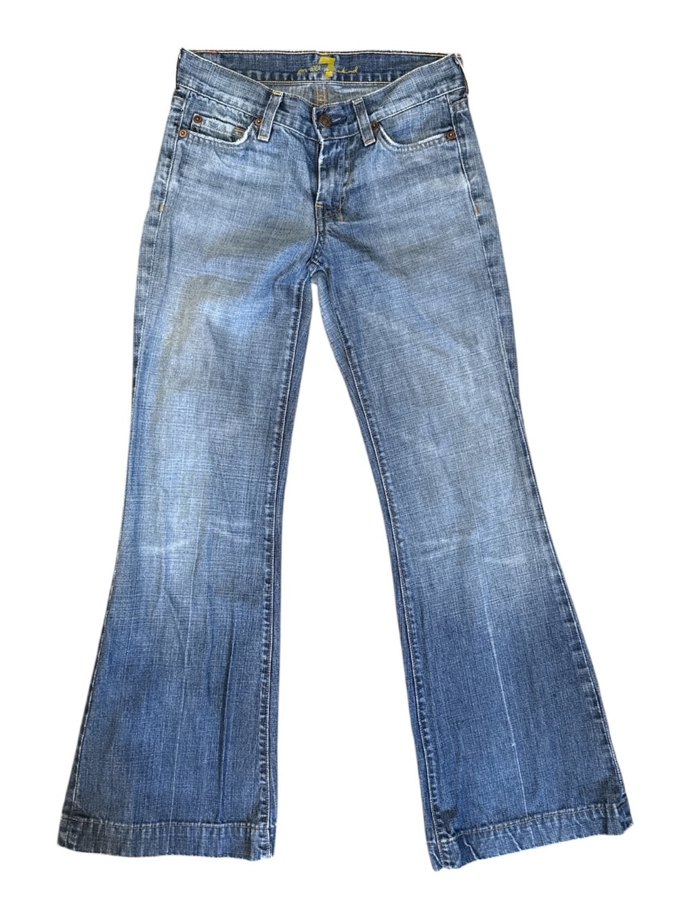 7 Seven For All Mankind Jeans Dojo Women’s 24 Flare Bootcut Low-Rise Blue Y2K
